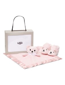 UGG pantofi pentru bebelusi Bixbee And Lovey Bear Stuffie culoarea roz