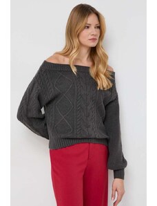 Guess pulover femei, culoarea gri, călduros