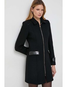 Morgan palton de lana culoarea negru, de tranzitie