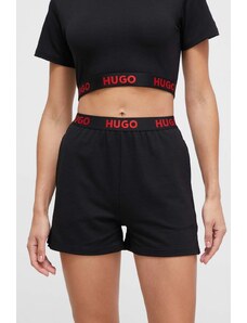 HUGO pantaloni scurți de pijama femei, culoarea negru 50490600