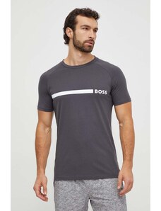 BOSS tricou din bumbac bărbați, culoarea gri, cu imprimeu 50517970