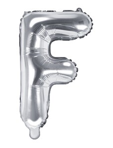 Partydeco Balon Folie Litera F Argintiu, 35 cm