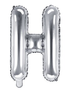 Partydeco Balon Folie Litera H Argintiu, 35 cm