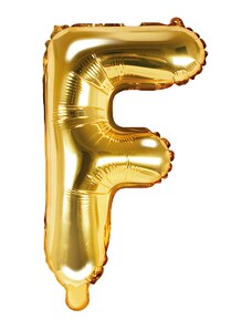 Partydeco Balon Folie Litera F Auriu, 35 cm