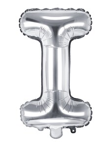Partydeco Balon Folie Litera I Argintiu, 35 cm