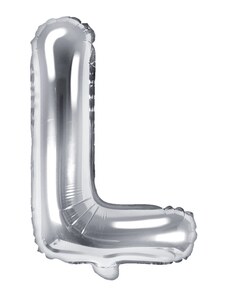 Partydeco Balon Folie Litera L Argintiu, 35 cm