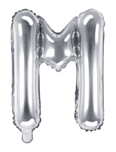 Partydeco Balon Folie Litera M Argintiu, 35 cm