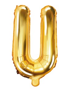 Partydeco Balon Folie Litera U Auriu, 35 cm