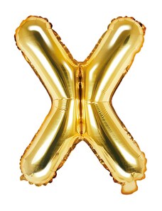 Partydeco Balon Folie Litera X Auriu, 35 cm
