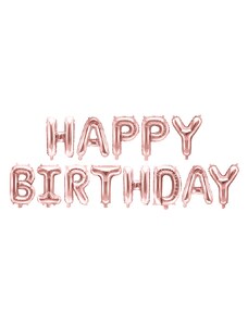 Partydeco Baloane Folie Happy Birthday Roz - 340x35 cm