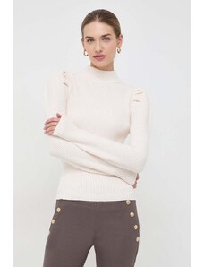 Morgan pulover femei, culoarea bej, călduros, cu turtleneck