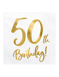 Partydeco Set 20 Servetele aniversare 50th Birthday