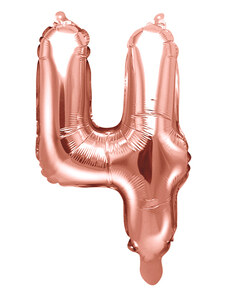 Partydeco Balon Folie Cifra 4 Roz, 35 cm