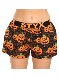 Pantaloni scurți pentru femei Styx art sport cauciuc Halloween dovleac de Halloween (T1755) XL