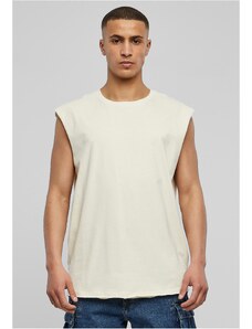 UC Men White sand sleeveless t-shirt with open brim