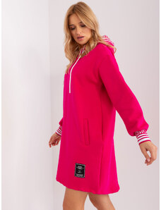 Fashionhunters Fuchsia Oversize Sweatshirt Dress