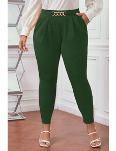 Pantaloni Chic Pantaloni Dama Marime Mare Eleganti Ophelia Verde