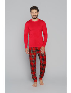 Italian Fashion Men's pyjamas Narwik, long sleeves, long pants - red/print
