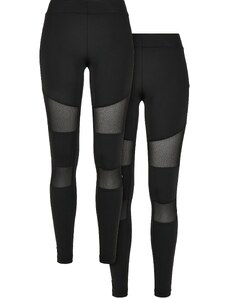 UC Ladies Women's Tech Mesh Leggings 2-Pack Black+Black