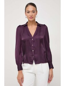 Morgan camasa femei, culoarea violet, cu guler clasic, regular
