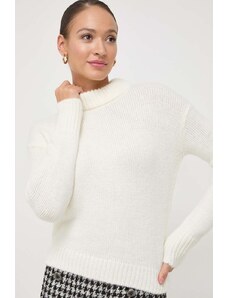 Morgan pulover din amestec de lana femei, culoarea bej, cu turtleneck