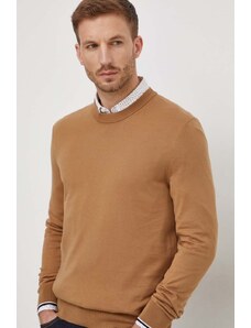 BOSS pulover de bumbac culoarea bej, light 50506024