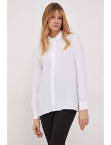 Tommy Hilfiger cămașă femei, culoarea alb, cu guler clasic, relaxed WW0WW40535
