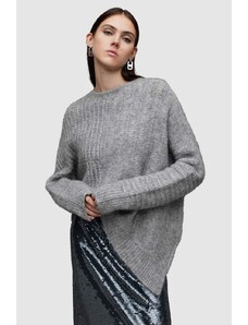 AllSaints pulover de lana Selena culoarea gri, călduros, cu turtleneck