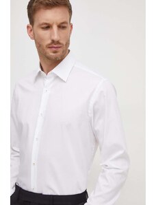 BOSS cămașă din bumbac bărbați, culoarea alb, cu guler clasic, regular 50511358
