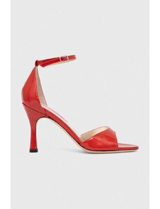 Custommade sandale de piele Ashley Glittery Lacquer culoarea rosu, 000202046
