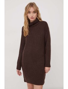 Superdry rochie din amestec de lana culoarea maro, mini, oversize