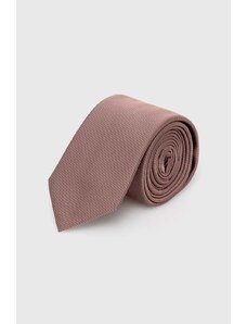 HUGO cravată de mătase culoarea bej 50468199