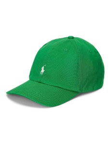 Polo Ralph Lauren șapcă din bumbac pentru copii culoarea verde, neted