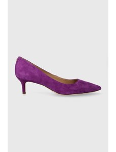 Lauren Ralph Lauren pantofi cu toc Adrienne culoarea violet 802925360001