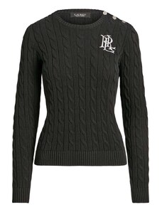 RALPH LAUREN Pulover Gassed Cotton-Sweater 200932223001 black