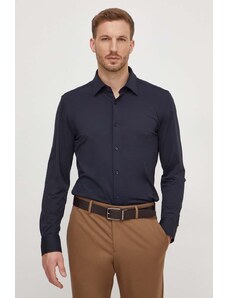 BOSS cămașă bărbați, culoarea bleumarin, cu guler clasic, slim 50490393