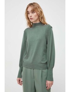 Bruuns Bazaar pulover femei, culoarea verde, light, cu turtleneck
