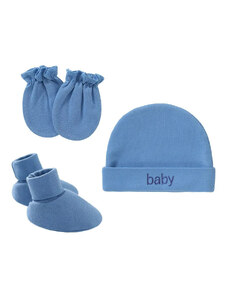 bebek Set caciulita, sosete si manusi pentru bebelusi, blue