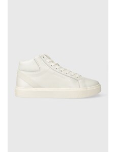 Calvin Klein sneakers din piele HIGH TOP LACE UP ARCHIVE STRIPE culoarea alb, HM0HM01291