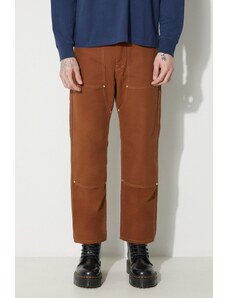 Human Made pantaloni de bumbac Duck Painter culoarea maro, drept, HM26PT012