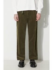 Human Made pantaloni de catifea cord Corduroy Easy culoarea verde, drept, HM26PT017