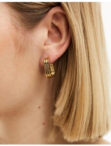 Lost Souls stainless steel oval hoops in gold