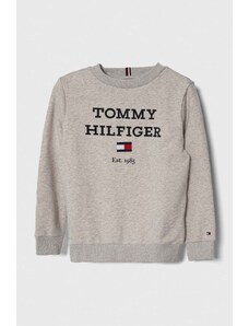 Tommy Hilfiger bluza copii culoarea gri, cu imprimeu