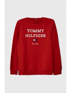 Tommy Hilfiger bluza copii culoarea rosu, cu imprimeu