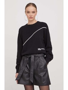 Karl Lagerfeld Jeans pulover femei, culoarea negru