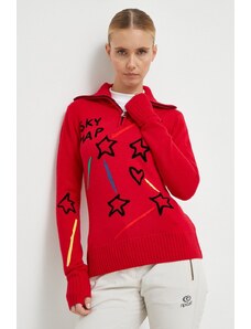 Rossignol pulover de lana JCC femei, culoarea rosu, cu guler