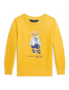 Polo Ralph Lauren bluza copii culoarea galben, cu imprimeu