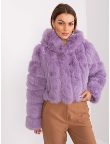 Fashionhunters Light purple mid-season jacket with hooks and eyelets