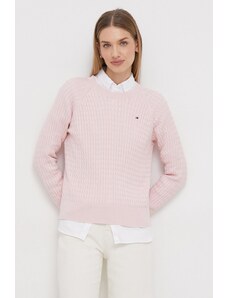 Tommy Hilfiger pulover de bumbac culoarea roz, light WW0WW41142