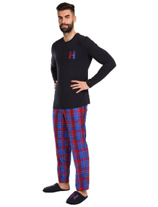 Pijamale pentru bărbați Tommy Hilfiger cu papuci multicolore în cutie cadou (UM0UM02989 0G5) M